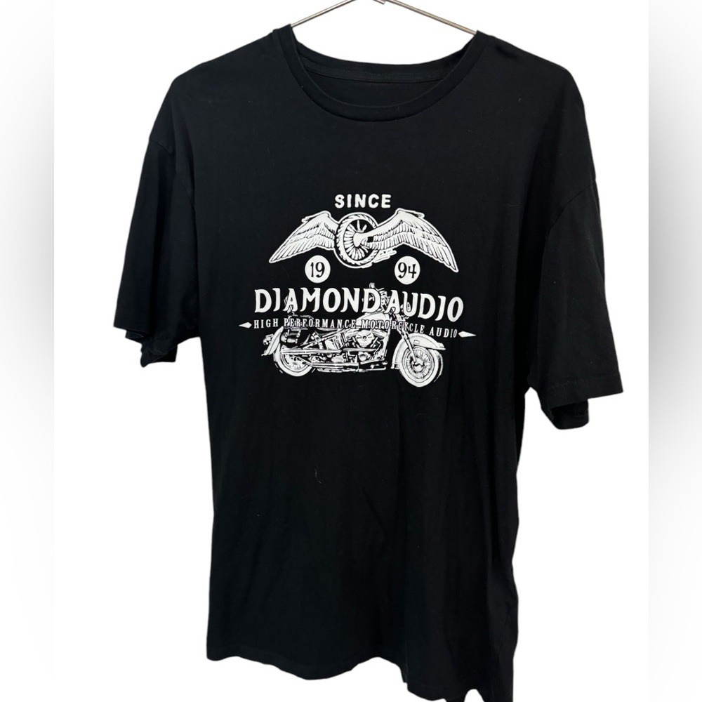 Retro High End Diamond Audio Motorcycle Audio Black Men’s XL T-Shirt MINTY